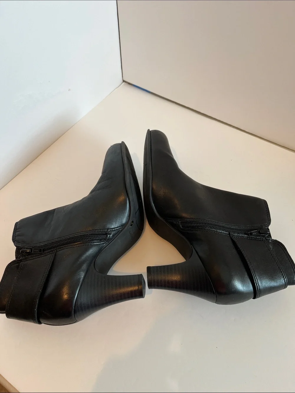 Nurture - Danah Black Leather Buckle Ankle Booties